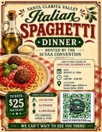 Spaghetti Dinner Special Event Flyer