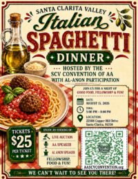 Spaghetti Dinner Special Event Flyer