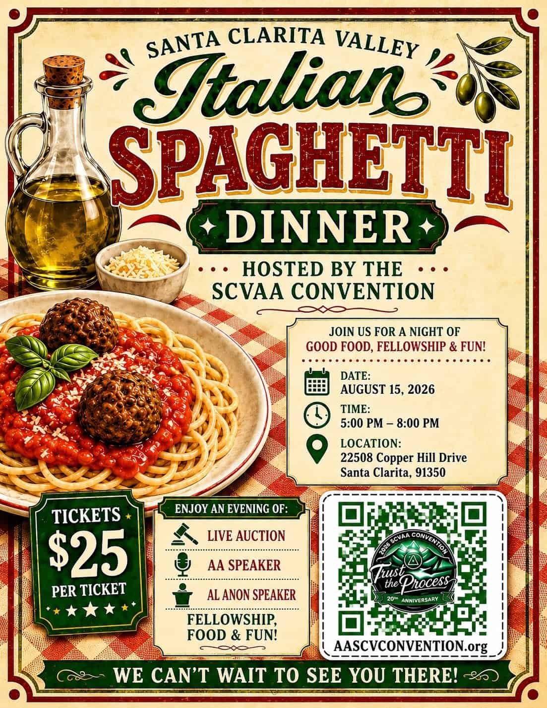 Spaghetti Dinner Special Event Flyer