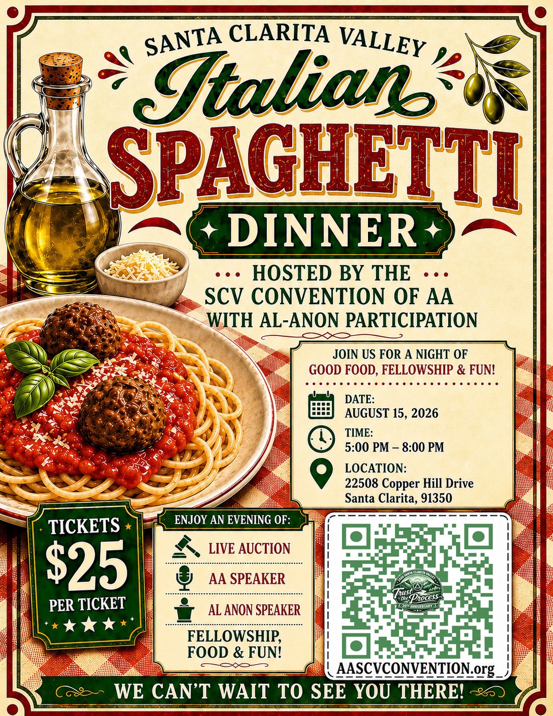 Spaghetti Dinner Special Event Flyer